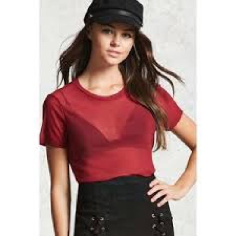 Dark Red MESH Top